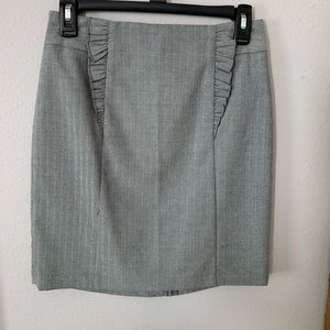 A gray pencil skirt